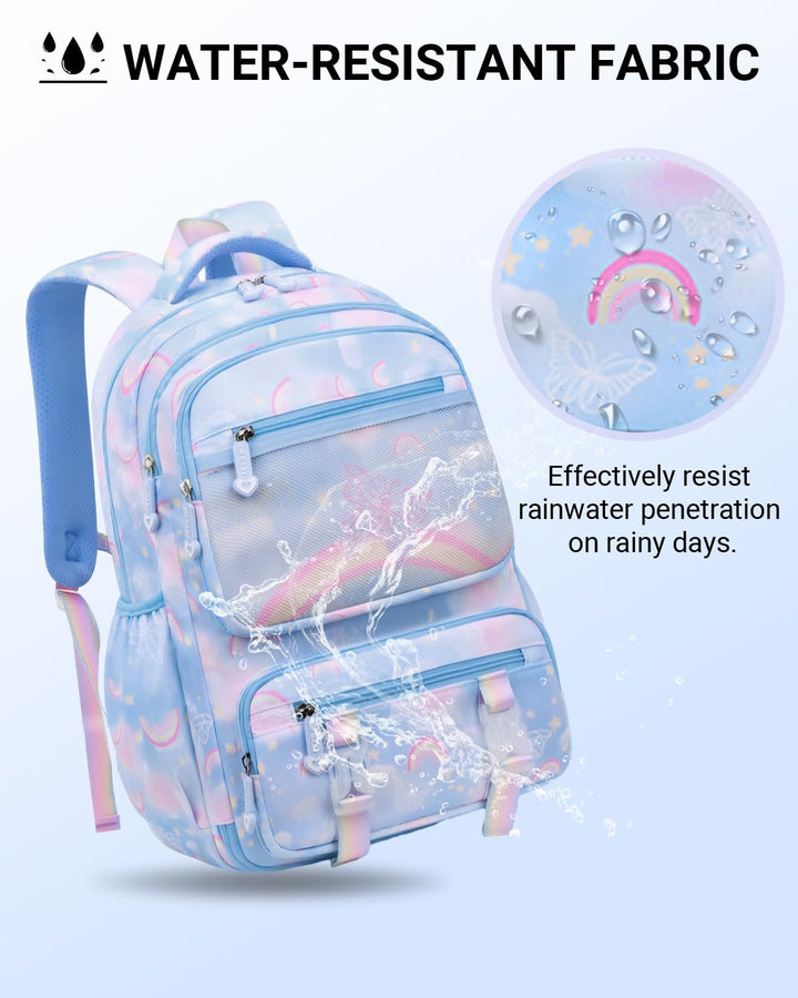 IvyH Kinderrucksack Mädchen Schulrucksack Grosse, Schulranzen Mädchen 2-6. Klasse, Wasserdicht Rucks