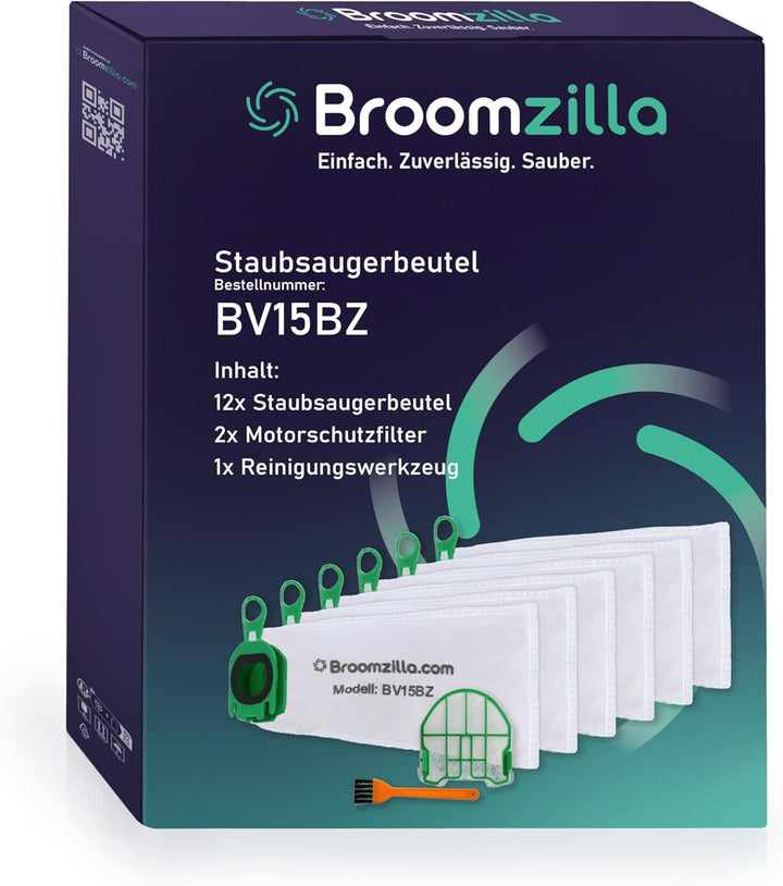 Broomzilla Staubsaugerbeutel für Vorwerk Kobold VB100 VB 100 FP100 FP 100 12 Stück Vorwerk Staubsaug