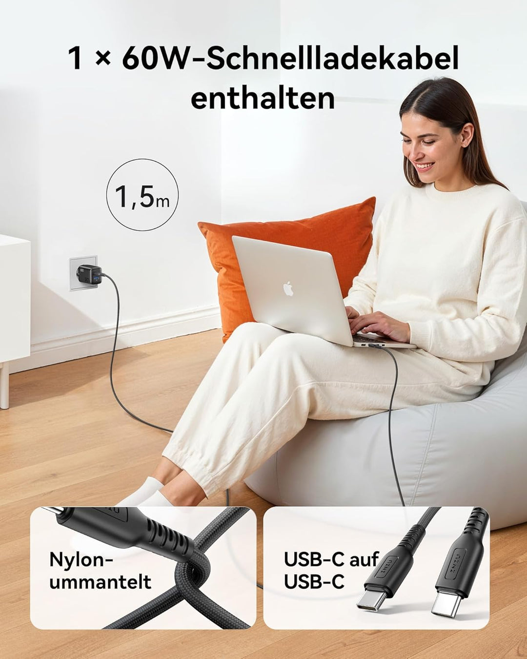 INIU 30W USB C Ladegerät, 2-Port [USB C + USB A] Reise Schnellladegerät & INIU Power Bank, 22.5W Fas