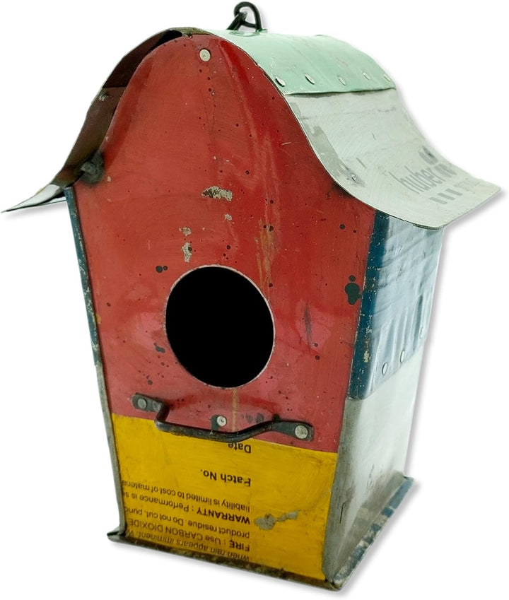 Metall Vogelhaus zum aufhängen 22 x 36cm bunt Nist-Kasten Garten-Deko Vögel