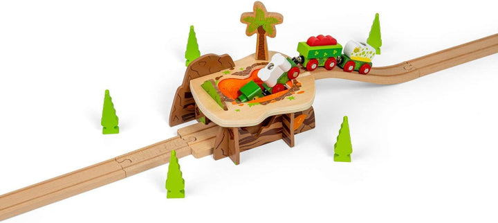 Bigjigs Rail Lava Pit Tunnel | Volcano Theme Tunnels for Wooden Train Track | Toy Accessories for Ra