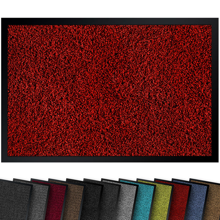 Hochwertige Fussmatte Rot 90x150 gross für Innen & Aussen - Schmutzfangmatte rutschfest, waschbar &