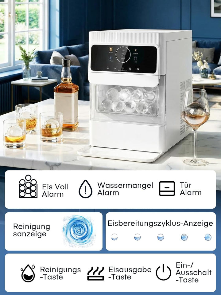 Eiswürfelmaschine für Eiskugeln, 2.5" Extragrosser Eishockeypuck, 3 Stk Transparente und Rissfreie E