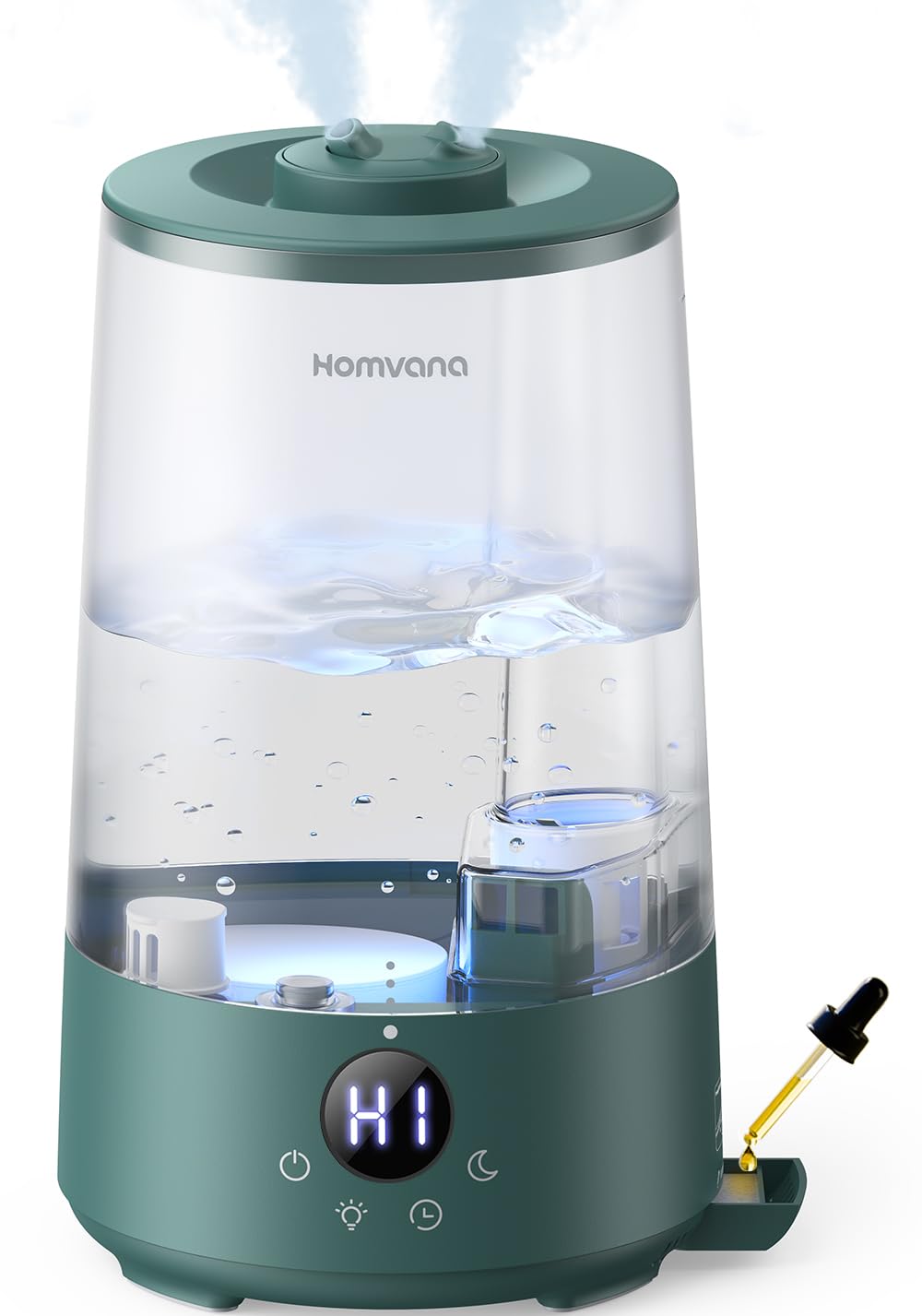 Homvana Luftbefeuchter Schlafzimmer Top-Fill, 3.6L 360°Cool Mist 34H Dauerhaft, Ruhig 16dB (SilentSp