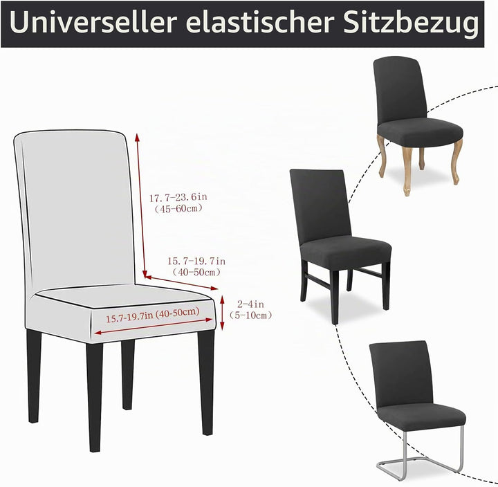 FIGOOO Stuhlhussen 6er Set Stretch Stuhlhussen für Esszimmerstühle Elastisch Moderne Universal Stuhl