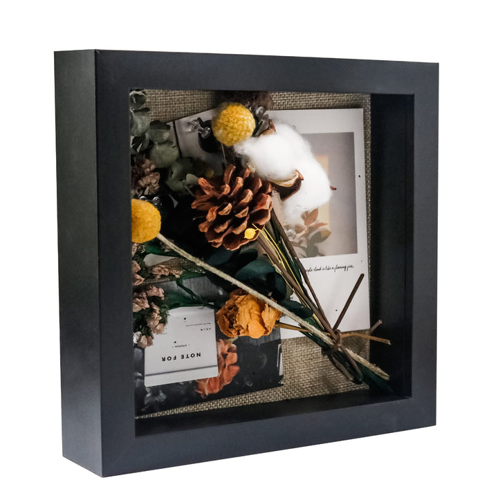 GraduatePro Bilderrahmen zum Befüllen Tief für Objekte Schwarz mit Glas Hochzeit 3D Box Deko Wand Od