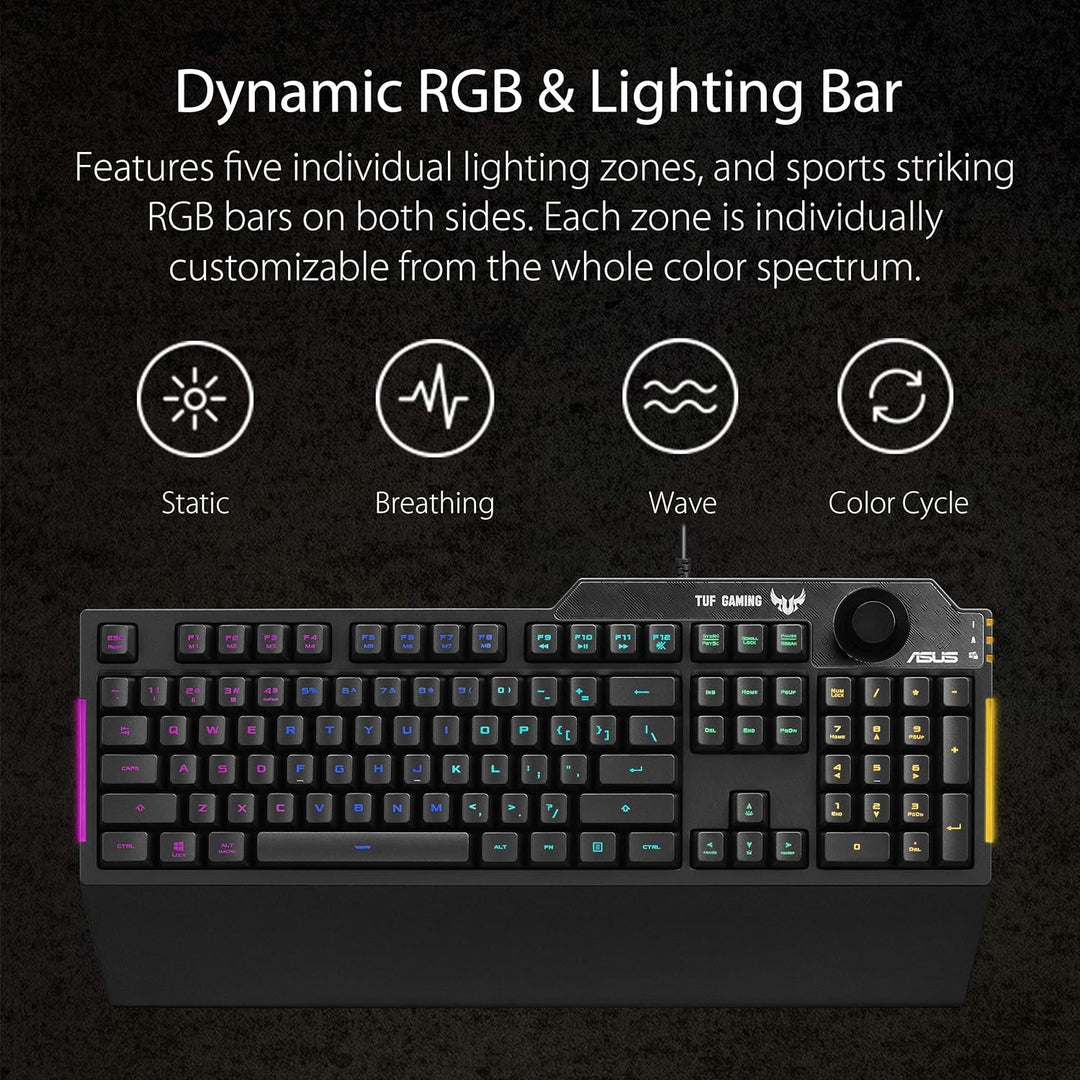 ASUS Tastatur K1 Gaming Keyboard französisches Layout 90MP01X0-BKFA00, Schwarz
