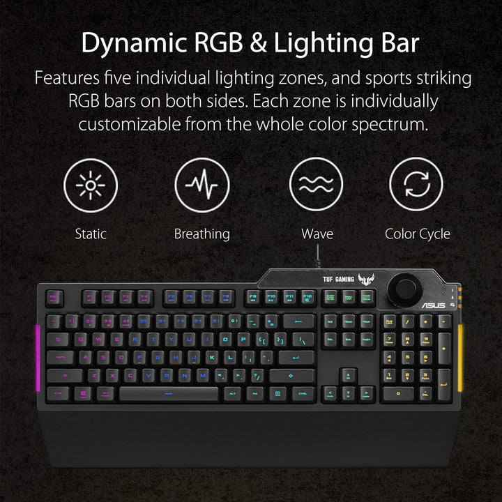 ASUS Tastatur K1 Gaming Keyboard französisches Layout 90MP01X0-BKFA00, Schwarz