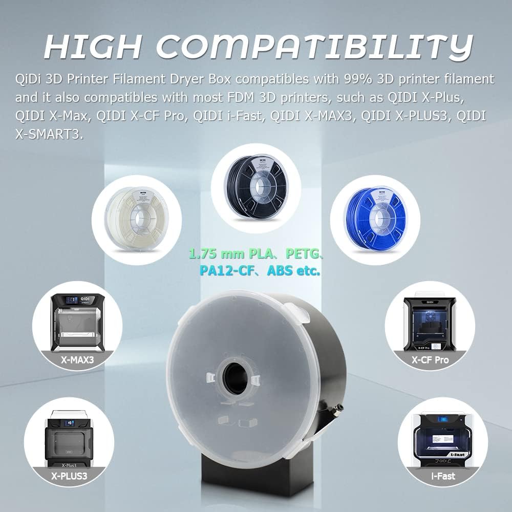 QIDI TECH Filament Trockner, 3D Drucker Filament Trockenbox, Dryer Box, Filament Halter kompatibel m