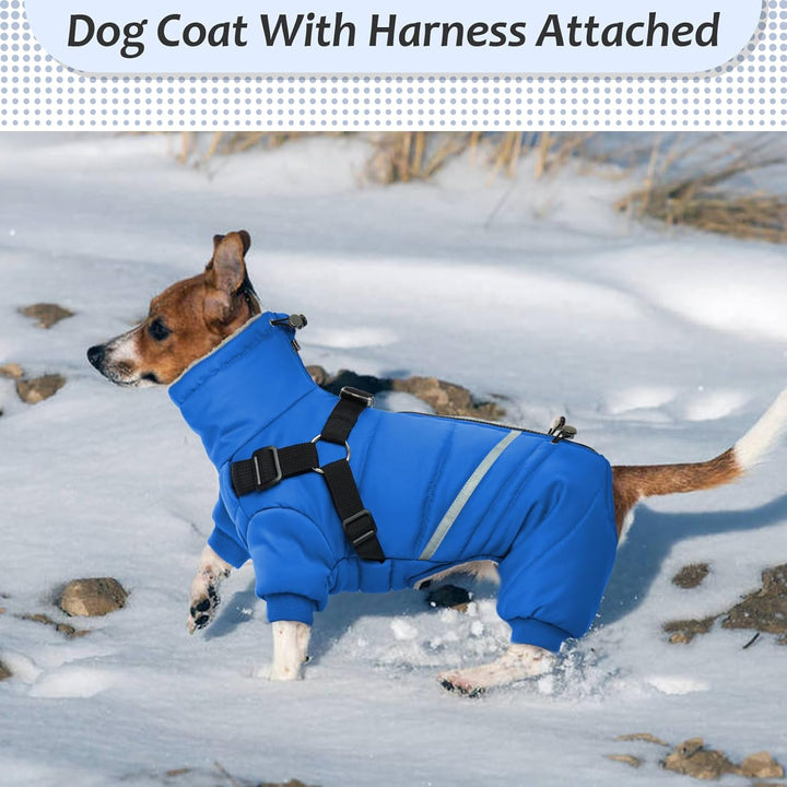 Wasserdichter Hundemantel, Hundejacke mit Geschirr, Wintermantel Hund für kleine Mittel Grosse Hunde
