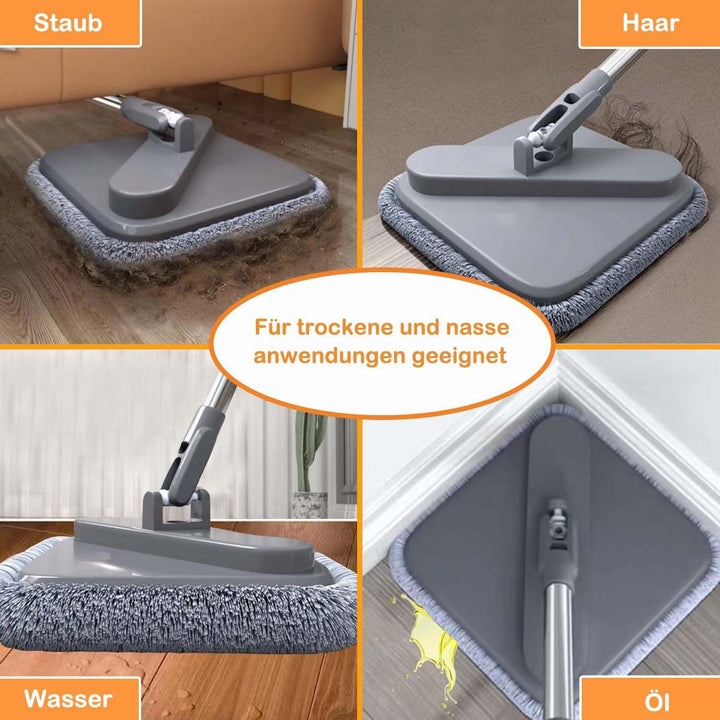 Feloyal Bodenwischer Wischmopp Set Spin Mopp und Eimer Set mit 6 Mikrofaser-Mopppads mit Selbsttrenn
