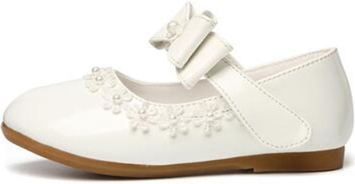 PPXID Mädchen Mary Jane Halbschuhe Bequem Taufschuhe Ballerinas Kleidschuhe 25 EU Weiss, 25 EU Weiss