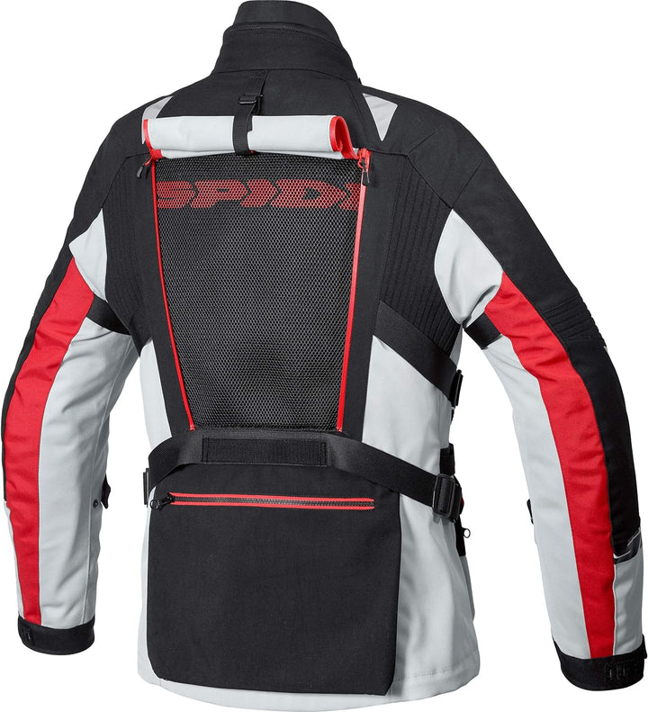 SPIDI H2Out Allroad Motorrad Textiljacke (Black/Grey/Red,XL)
