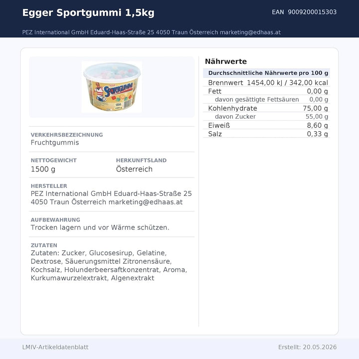 Egger Sportgummi 1,5kg
