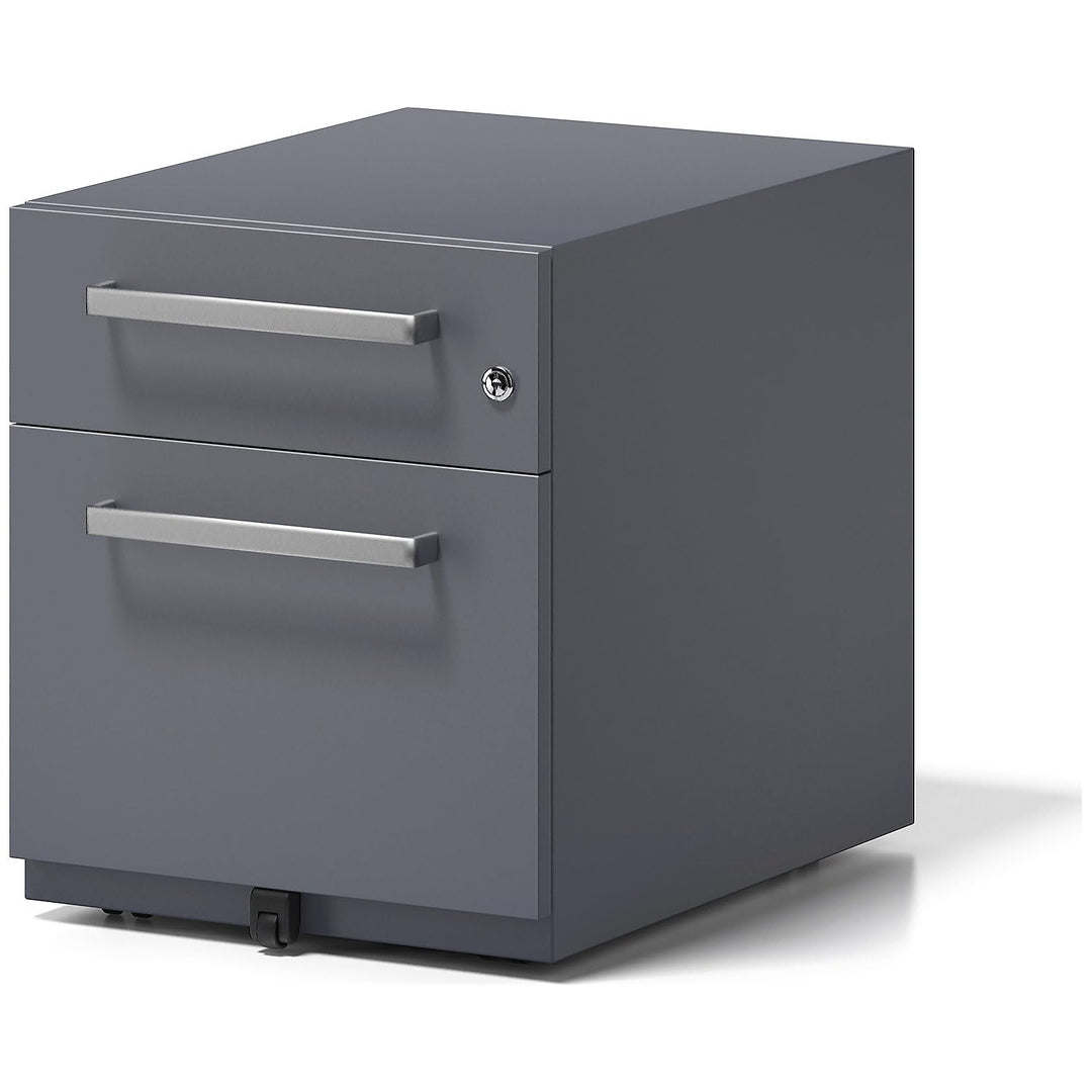BISLEY Rollcontainer Note mit Griff, 1 Universalschublade, 1 HR-Schublade, Metall, 634 Anthrazitgrau