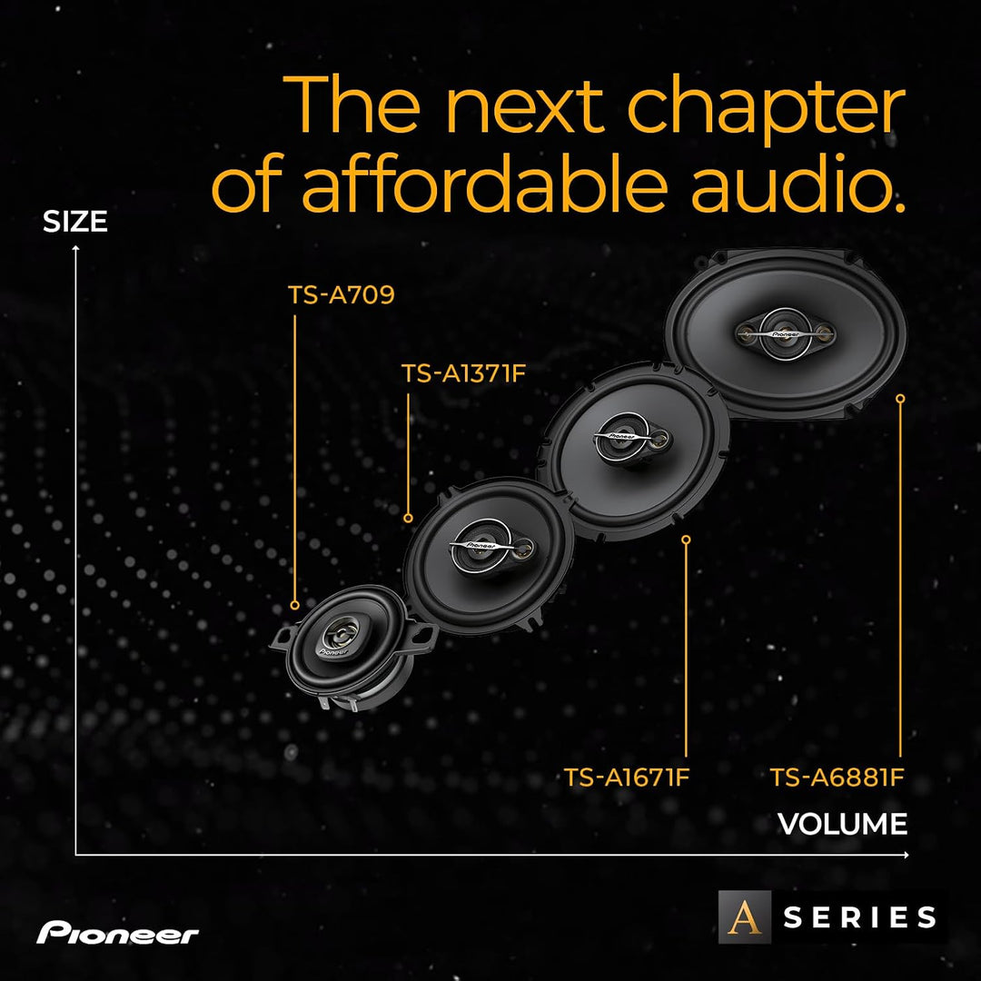 Pioneer TS-A1671F 16,5 cm 3-Weg-Koaxial-Lautsprecher Set mit 2 Lautsprechern (je 320 W max., 70 W Si