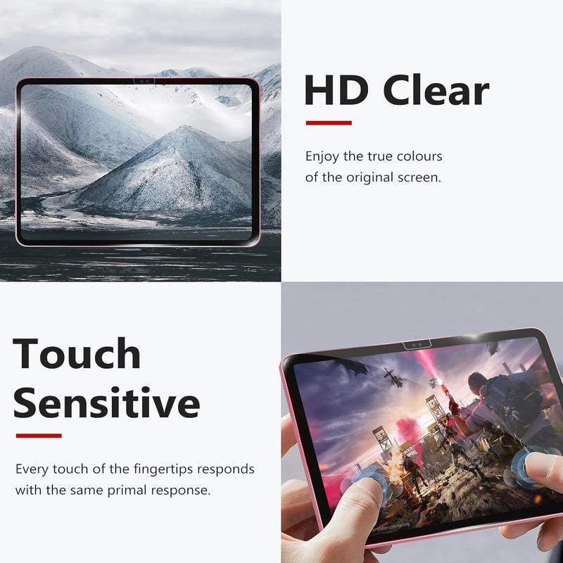 BERSEM Schutzfolie für iPad 10. Generation 10,9 Zoll (2022) 9H Gehärtete Glas Folie, HD-Klarheit, Kr