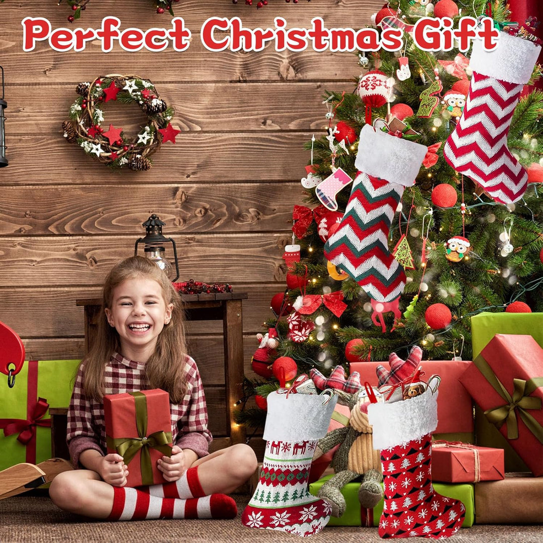 Lonsien Nikolausstrumpf gross 4 STK Weihnachtsstrumpf Geschenkbeutel Nikolausstiefel Personalisiert