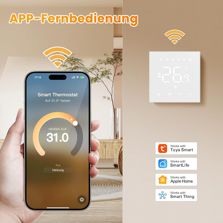 MIUCDA Smart Thermostat Matter Wasser Fussbodenheizung WiFi Raumthermostat Digital Heizungsthermosta