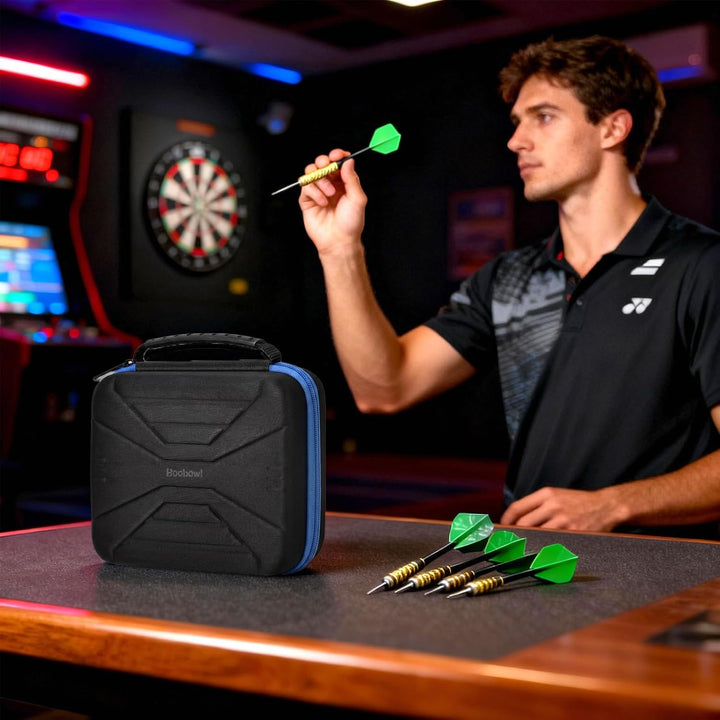 Boobowl Darts Tasche - Hard Shell Stossfeste Dart-Aufbewahrungstasche, Tragbare Tragekoste für Stahl