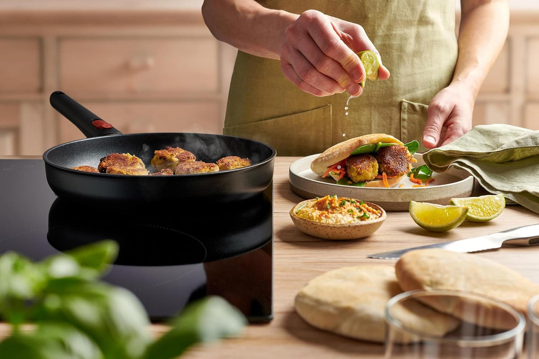 Woll Eco Lite QXR Flachpfanne - Induktiv - Ø 24 cm, 5 cm hoch, mit abnehmbarem Stiel - Geeignet für