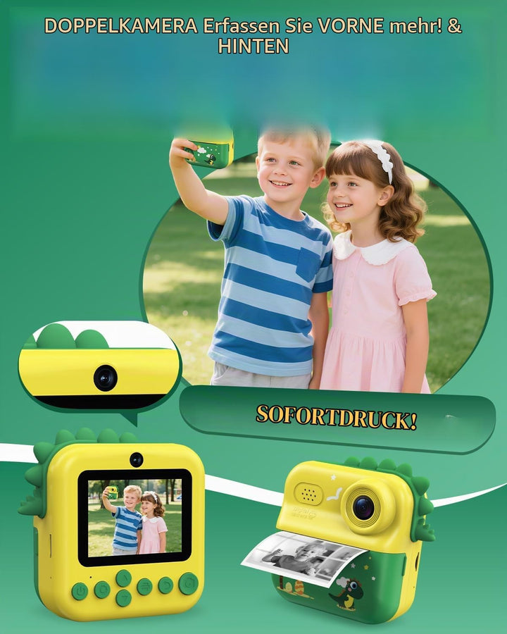 Sofortbildkamera Kinder, 48MP Kinderkamera 1080P HD 2,4 Zoll Bildschirm Digitalkamera mit 32GB Karte
