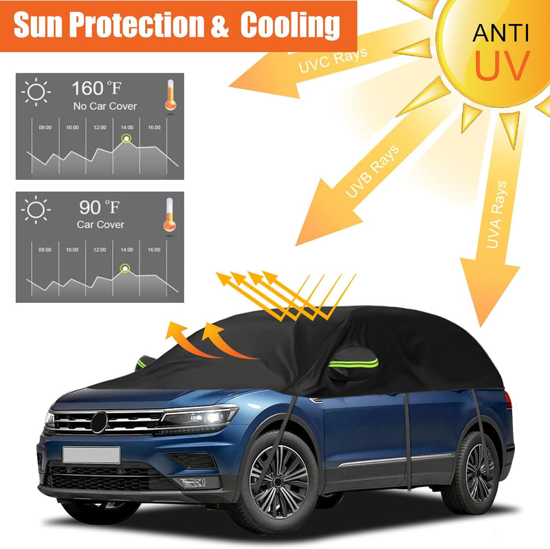 Autoabdeckung Ersatz für VW Tiguan LWB Tesla Model Y, Universelle Sonnenfest Hälfte Autoabdeckung, H