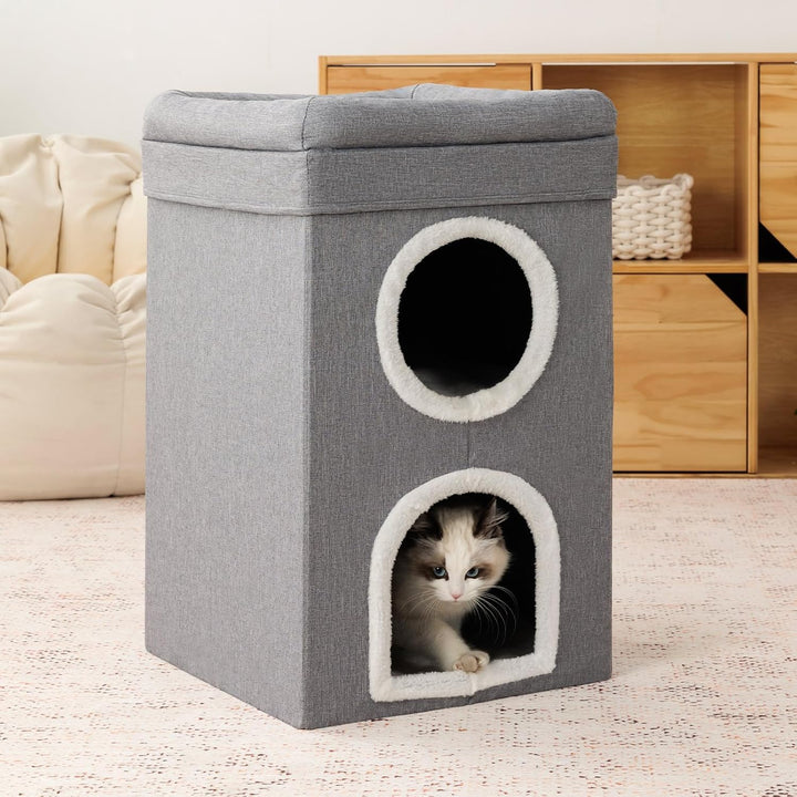 FURRYPAWS Katzenhöhle – Ideal für Katzenhaus Indoor und Outdoor, gemütliche Katzenhöhle für Katzen,
