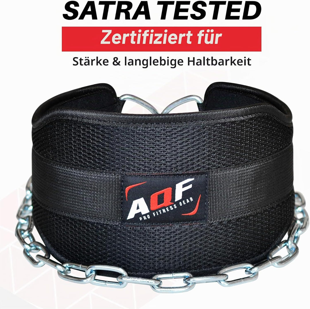 AQF Dip Gürtel Mit Stahlkette, Neopren Fitness Gewichthebergürtel, Gewichtsgürtel, Bodybuilding Dip
