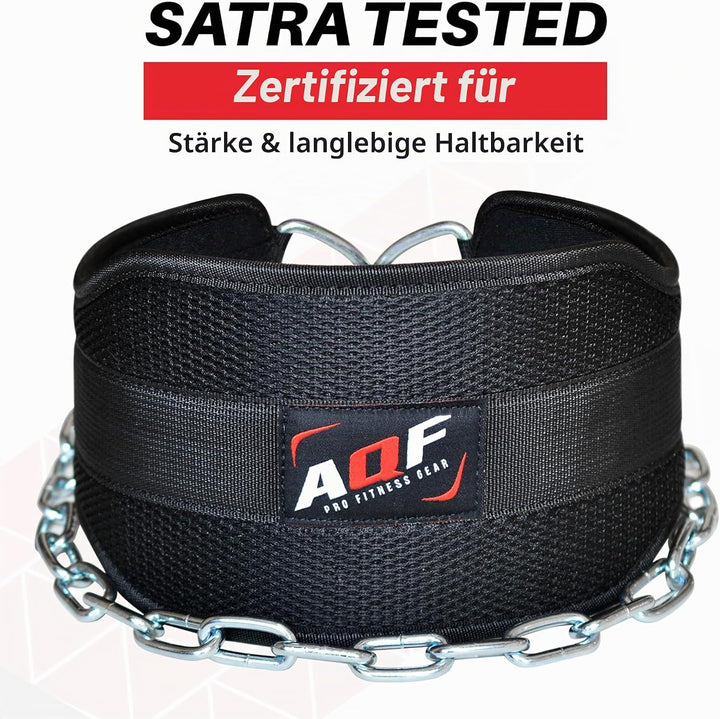 AQF Dip Gürtel Mit Stahlkette, Neopren Fitness Gewichthebergürtel, Gewichtsgürtel, Bodybuilding Dip