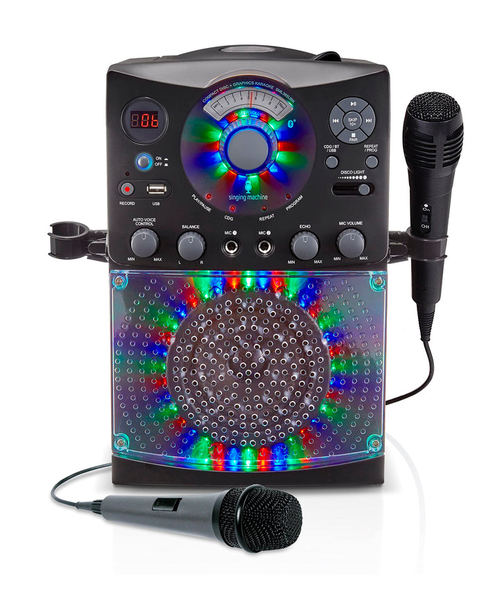 Karaoke System with Bluetooth Connection - Singing Machine SML385U in Black for Europe - LED Light E