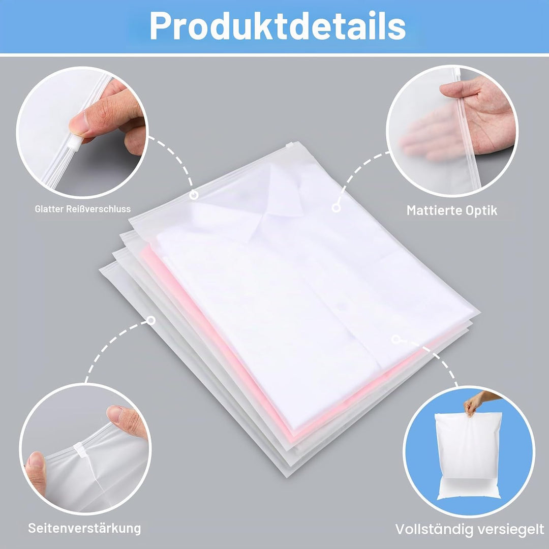 Zip Beutel Wiederverwendbar, 50 Stück 30 * 40cm Aufbewahrungsbeutel, Plastikbeutel Verschliessbar fü
