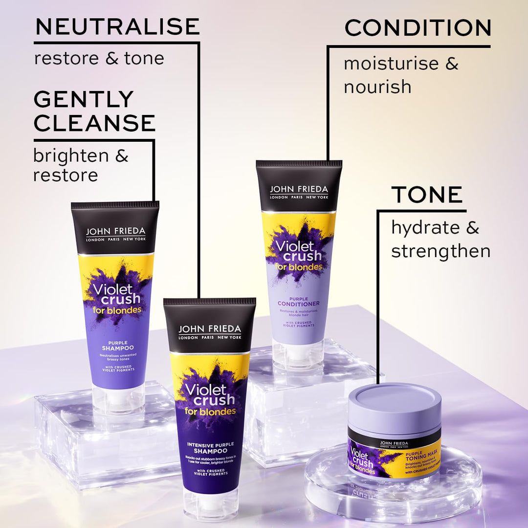 John Frieda Sheer Blonde Intensive Purple Violet Crush Color Correcting Shampoo und Purple Condition