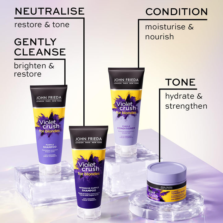 John Frieda Sheer Blonde Intensive Purple Violet Crush Color Correcting Shampoo und Purple Condition