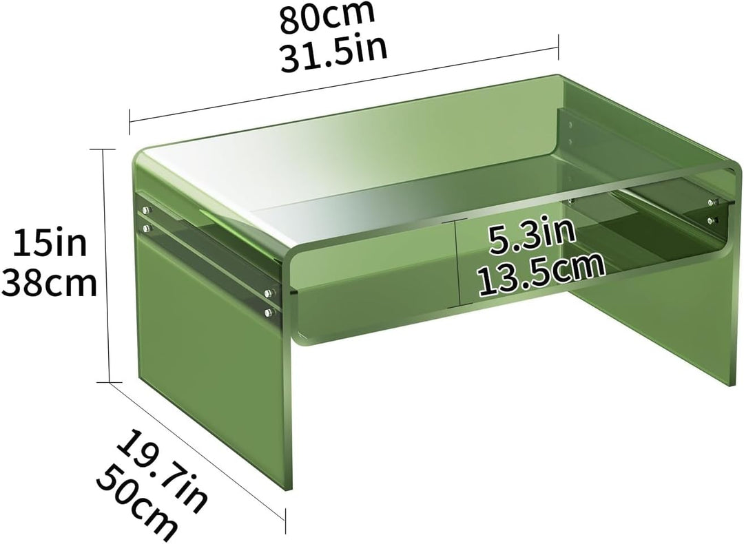 Acryl Couchtisch für Wohnzimmer, Wohnzimmertisch Beistelltisch Transparent, Lucite Tisch mit Offenem