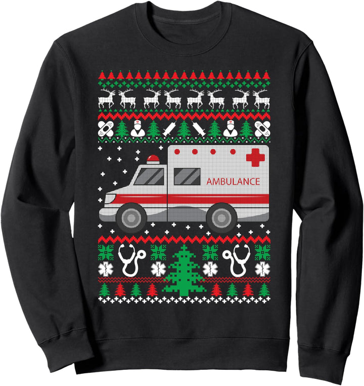 Paramedic Gifts EMT EMS Ugly Christmas Funny Holiday Sweatshirt