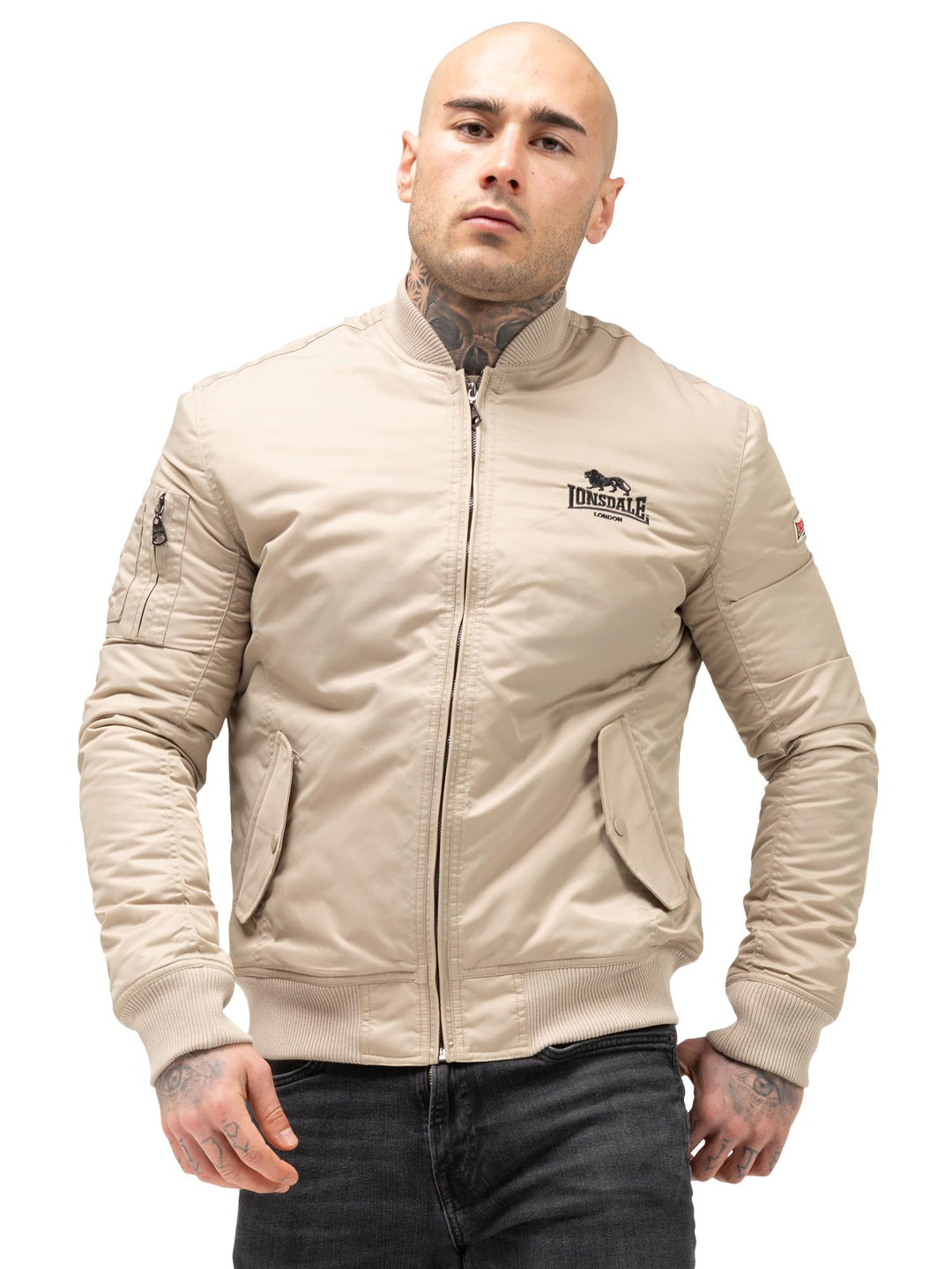 Lonsdale Herren Tern Hill Jacke Sand/Black S, Sand/Black S
