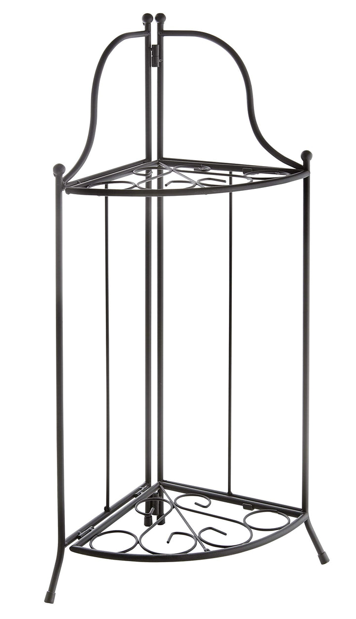 Blumenregal Metall, perfekt für Balkone, Garten, Wohnbereich, 2-stöckig, Gartenregal 65cm hoch (schw