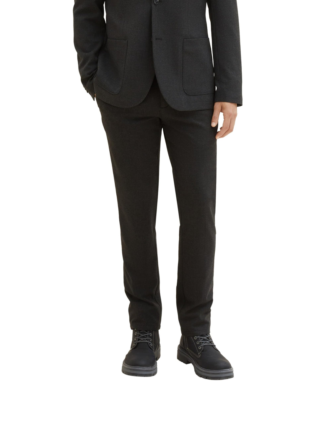 TOM TAILOR Herren Regular Fit Chino Hose mit Bügelfalte 30W / 32L 10617 - Black Grey Melange, 30W /