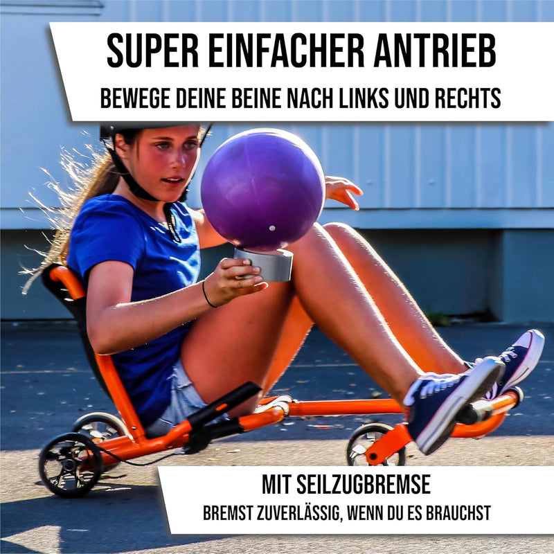 EzyRoller Pro X Fun Fahrzeug Dreirad für Jugendliche und Erwachsene Trike ab 10 Jahre, Rot