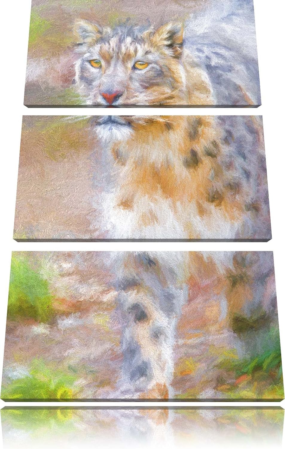 maiestätischer Schneeleopard Spezial 3-Teiler Leinwandbild 120x80 Bild auf Leinwand, XXL riesige Bil