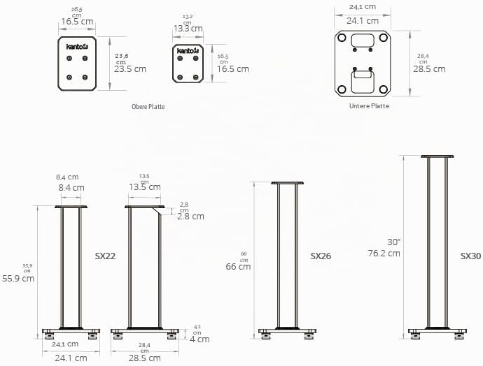 Kanto SX26W Universal Fillable Speaker Floor Stands for Bookshelf Speakers | 26" Tall | Dedicated Ca