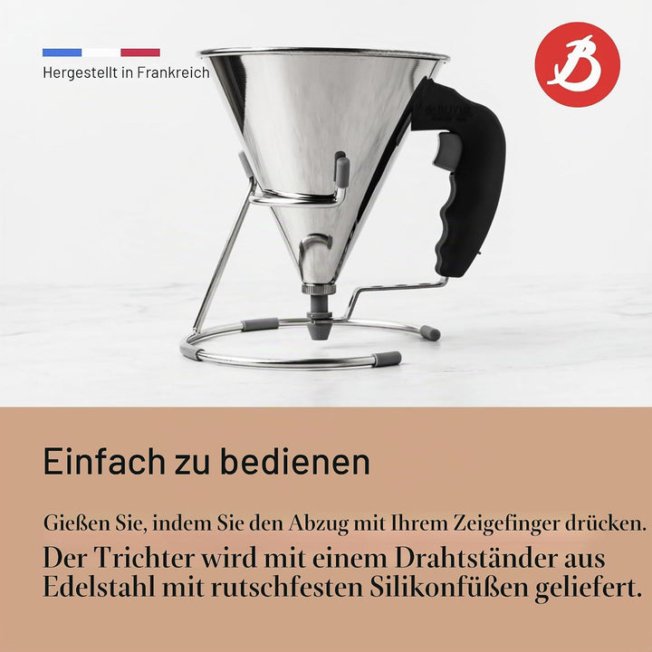 De Buyer Pfanne Fondanttricher, Edelstahl, schwarz, 18.5 x 15 x 15.5 cm
