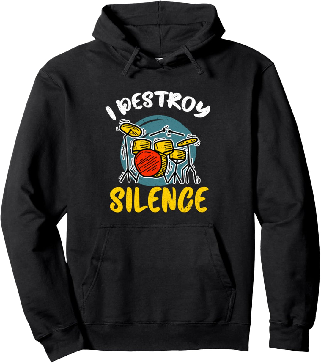 Ich zerstöre die Stille Schlagzeuger Drummer Schlagzeug Pullover Hoodie