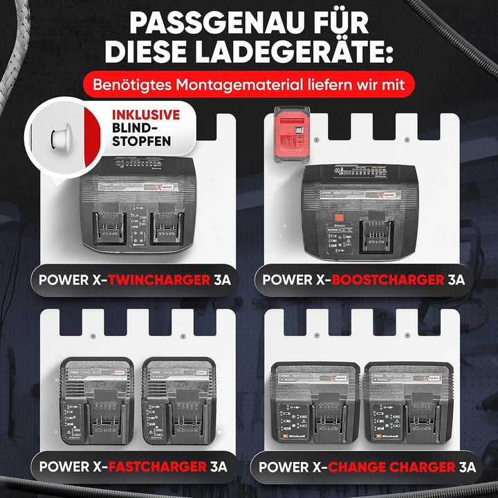 Adlerfokus Wandhalterung für Einhell Akkus & Ladegeräte [MADE IN GERMANY] Einhell Akkuhalter Wandhal