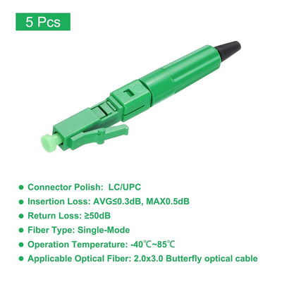 QUARKZMAN LC/APC Glasfaser-Schnellverbinder, Single-Mode Glasfaserkabel-Schnellverbinder LC-Adapter