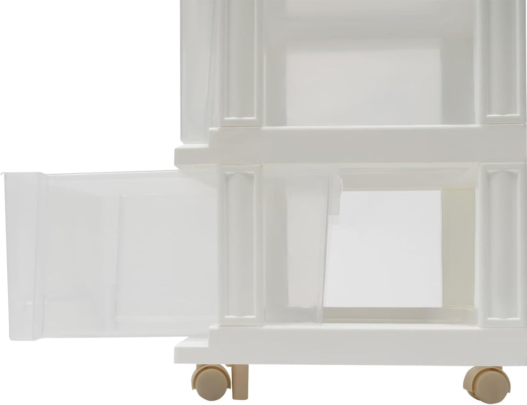Schubladenbox aus Kunststoff mit 5 Schubladen und Rollen Rollcontainer Bürocontainer rollbar für Sch
