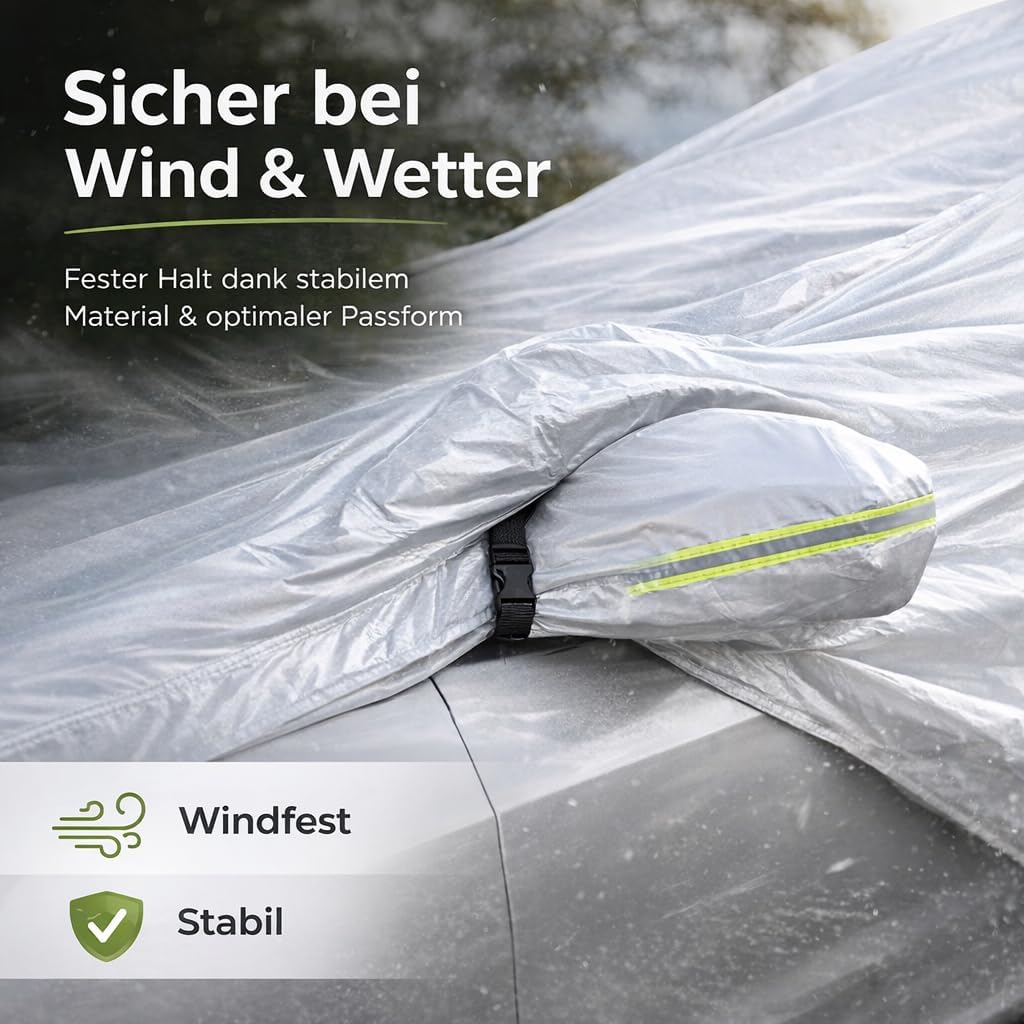 autogadget® 1x Autoschutzhülle Auto Abdeckung Autozubehör - Car Cover - Autoplane Silber Hülle Plane