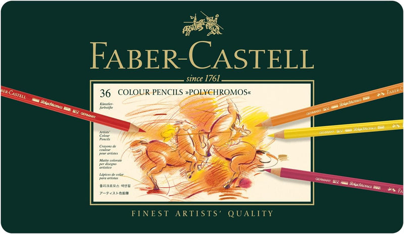 Faber-Castell 110095 - Farbstifte Polychromos 36er Metalletui und Pitt Graphite Zeichenset 36er Meta