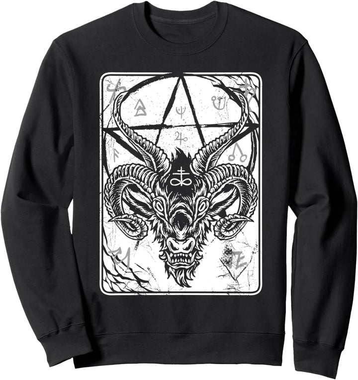Satan 666 Baphomet Antichrist Luzifer Ziegen Baphomet Goth Sweatshirt